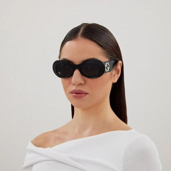 NEW Gucci GG1696S 004 Fuchsia Pink Grey Women Oval Sunglasses GG 1696S - Picture 9 of 10